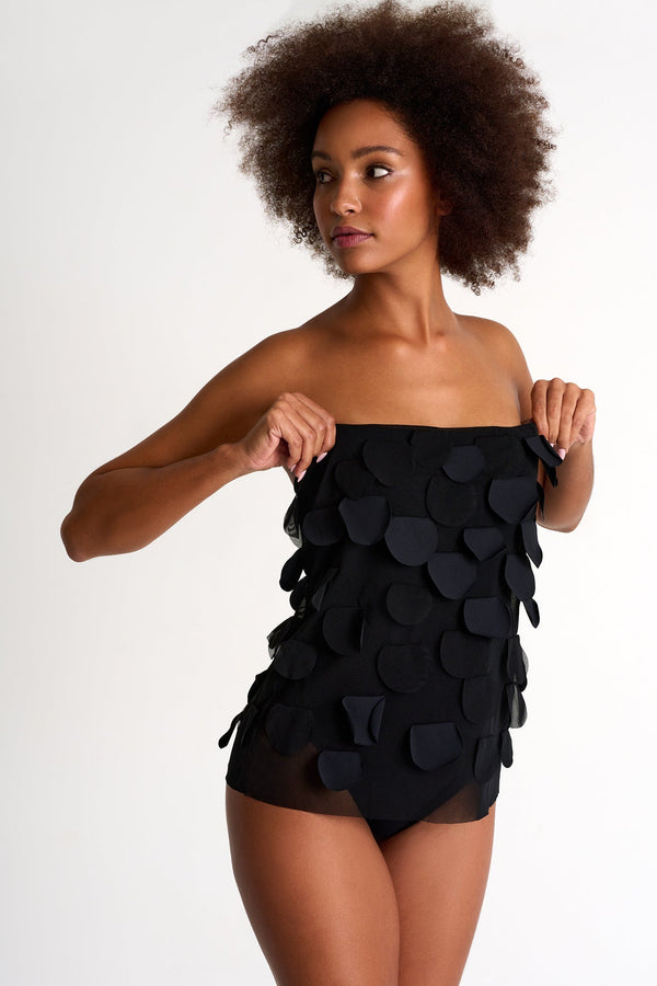 One-Piece With Petal Appliqués - 42483-09-800 4 / 800 Caviar / 75% POLYAMIDE, 25% ELASTANE